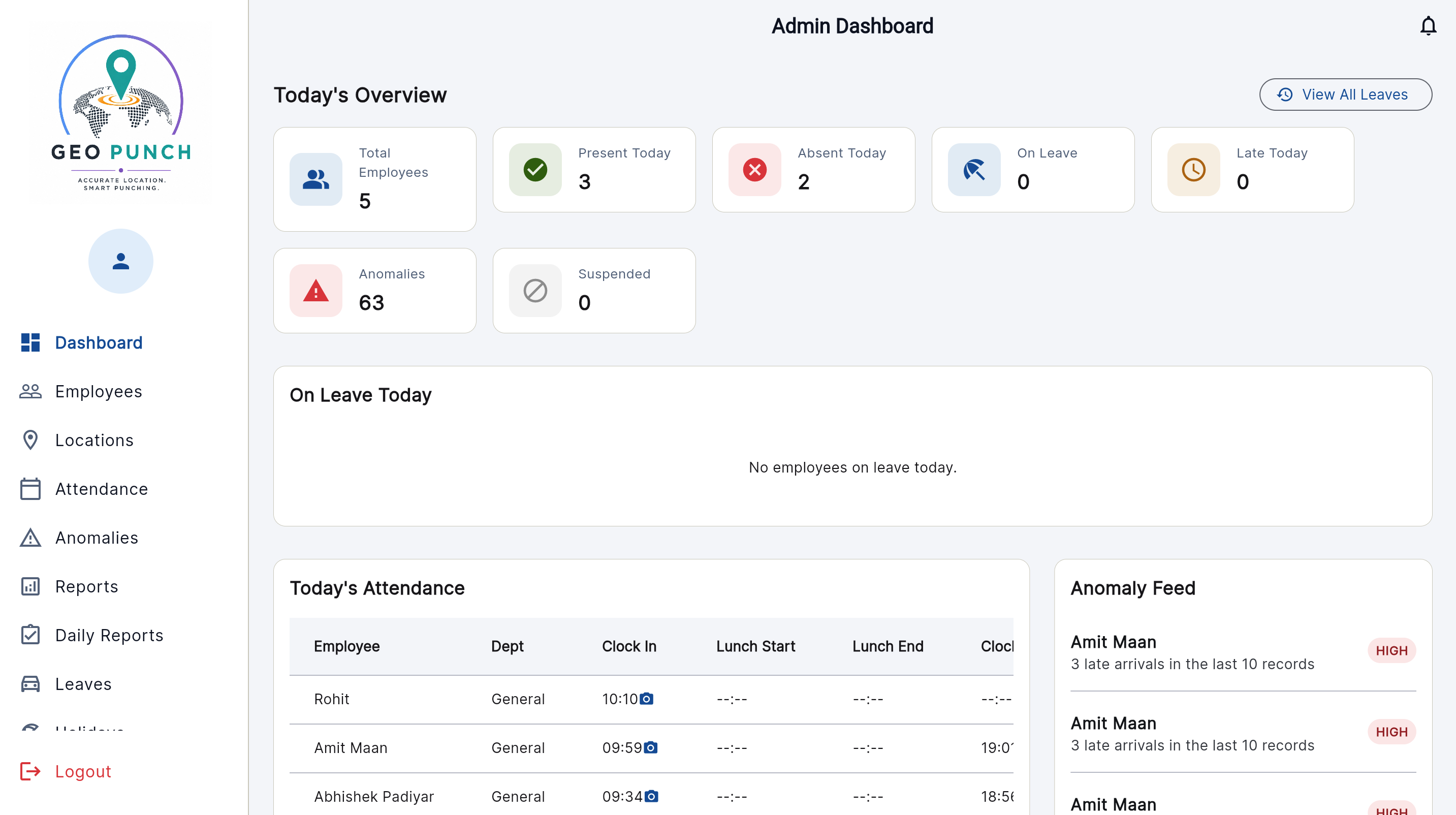 GeoPunch Attendance System