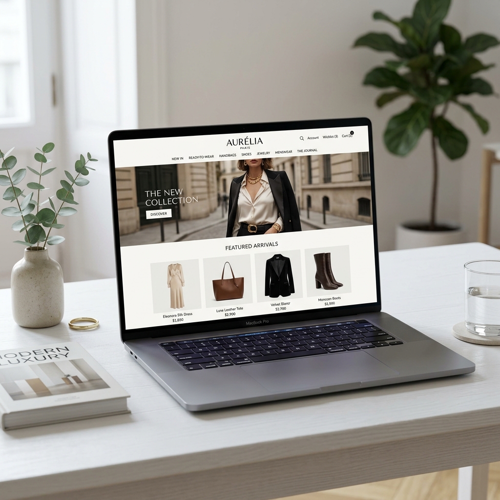 Fashion e-commerce store on a laptop
